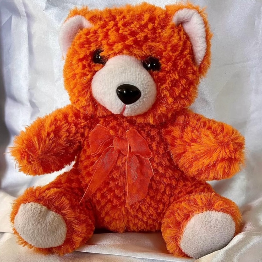 PLUSHIE Teddy Bear with Bow Orange